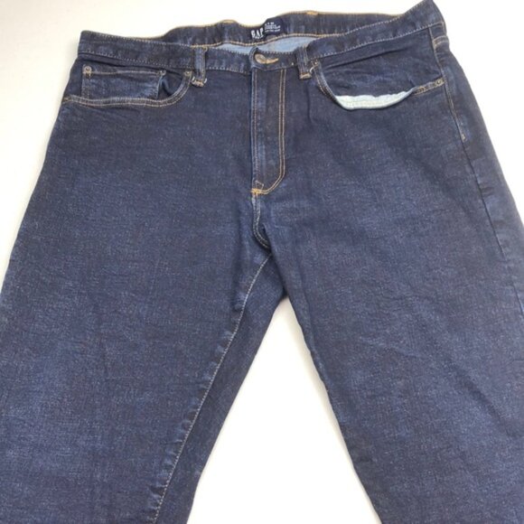 MENS GAP DARKWASH ATHLETIC FIT JEANS 36x32 ⭐️ - Picture 5 of 9